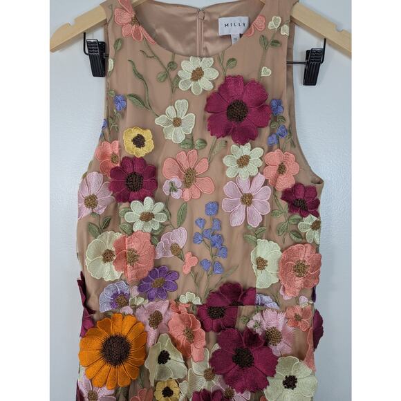 Milly Hannah Embroidered Floral Sleeveless Mini Dress (Altered) - Picture 5 of 11